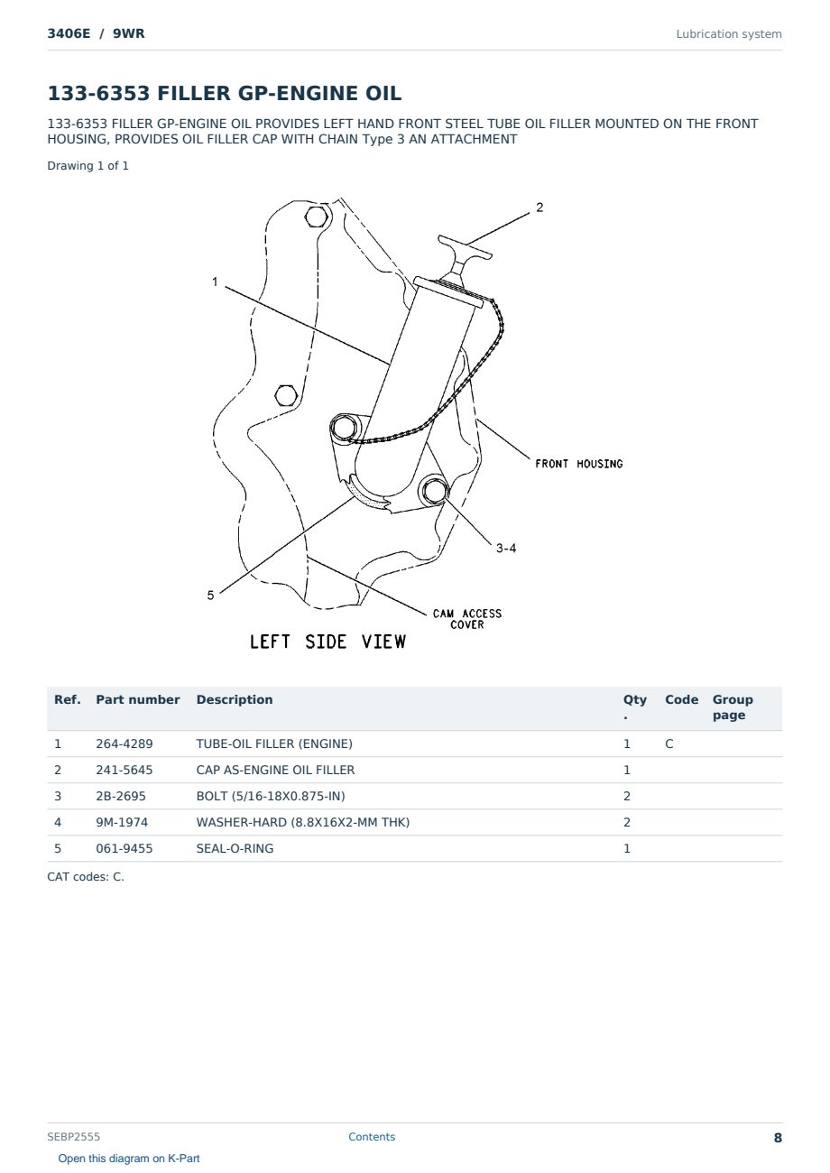 Caterpillar 3406E S/N 9WR Partsbook SEBP2555 (English) - sample page 8 of 10 Caterpillar 3406E S/N 9WR Partsbook SEBP2555 (English) - sample page 8 of 10