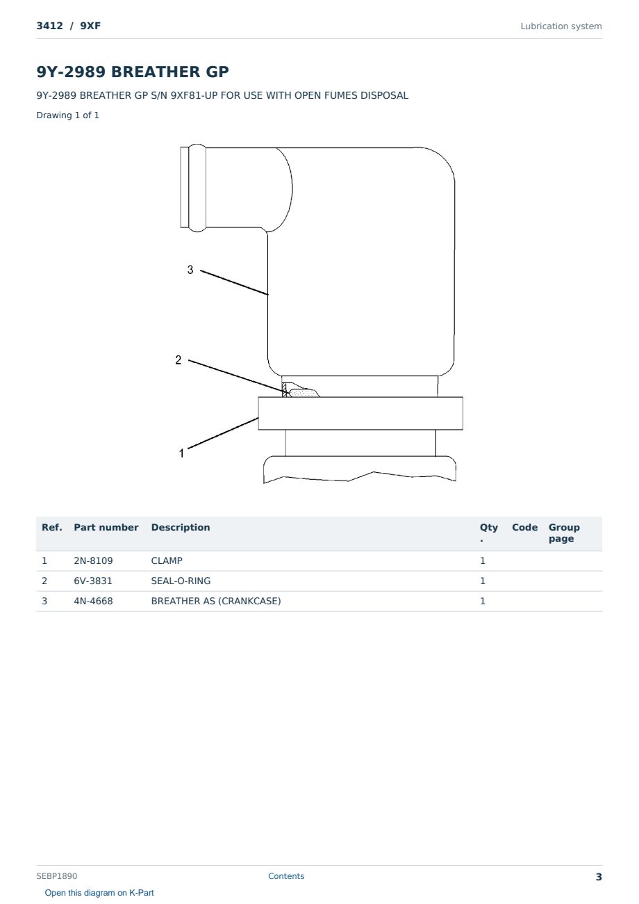 Caterpillar 3412 S/N 9XF Partsbook SEBP1890 (English) - sample page 3 of 10 Caterpillar 3412 S/N 9XF Partsbook SEBP1890 (English) - sample page 3 of 10