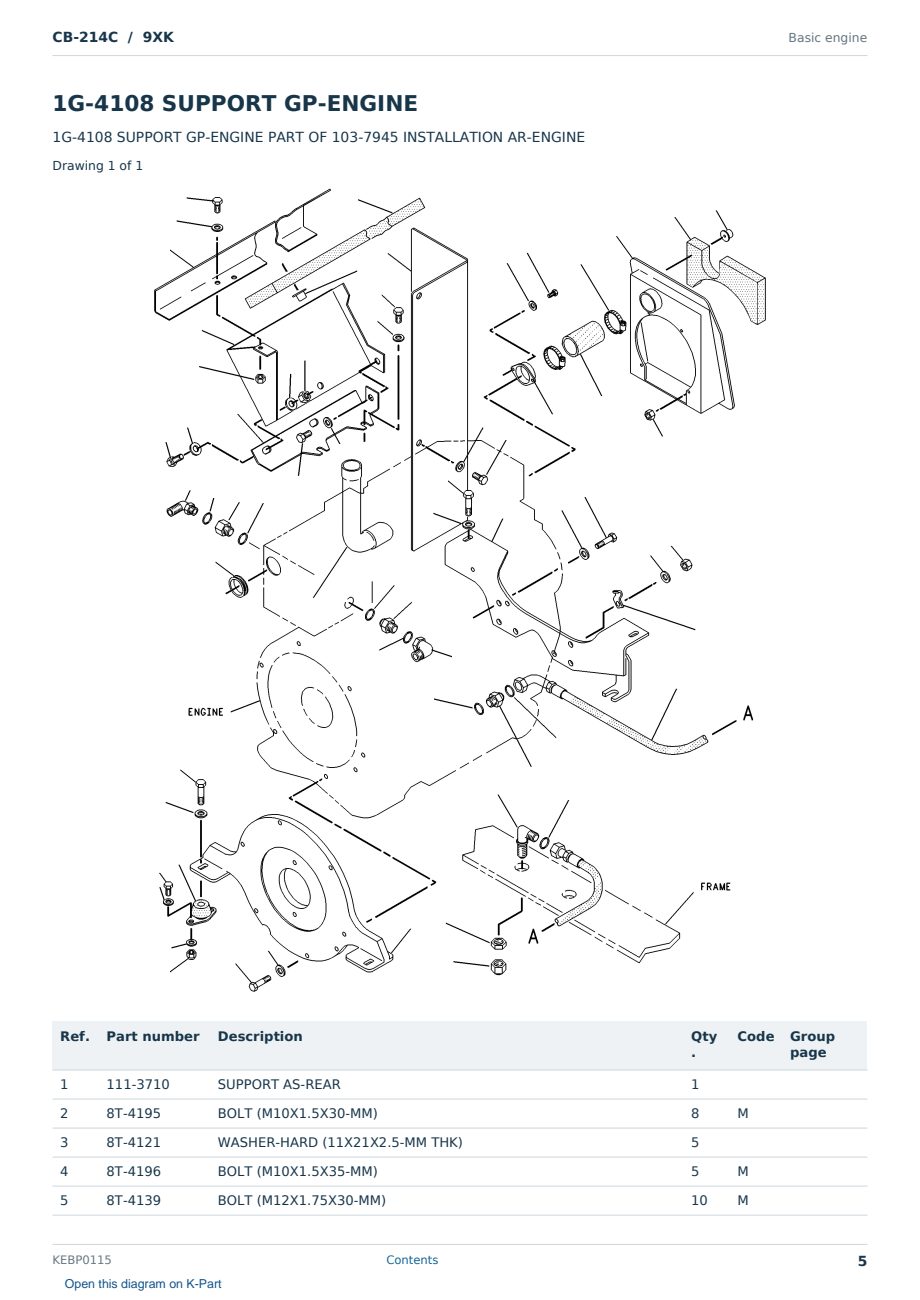 Caterpillar CB-214C S/N 9XK Partsbook KEBP0115 (English) - sample page 5 of 10 Caterpillar CB-214C S/N 9XK Partsbook KEBP0115 (English) - sample page 5 of 10