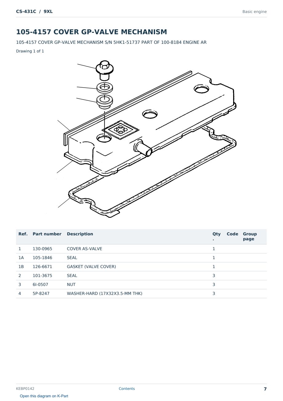 Caterpillar CS-431C S/N 9XL Partsbook KEBP0142 (English) - sample page 7 of 10 Caterpillar CS-431C S/N 9XL Partsbook KEBP0142 (English) - sample page 7 of 10