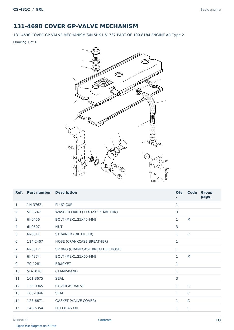 Caterpillar CS-431C S/N 9XL Partsbook KEBP0142 (English) - sample page 10 of 10 Caterpillar CS-431C S/N 9XL Partsbook KEBP0142 (English) - sample page 10 of 10