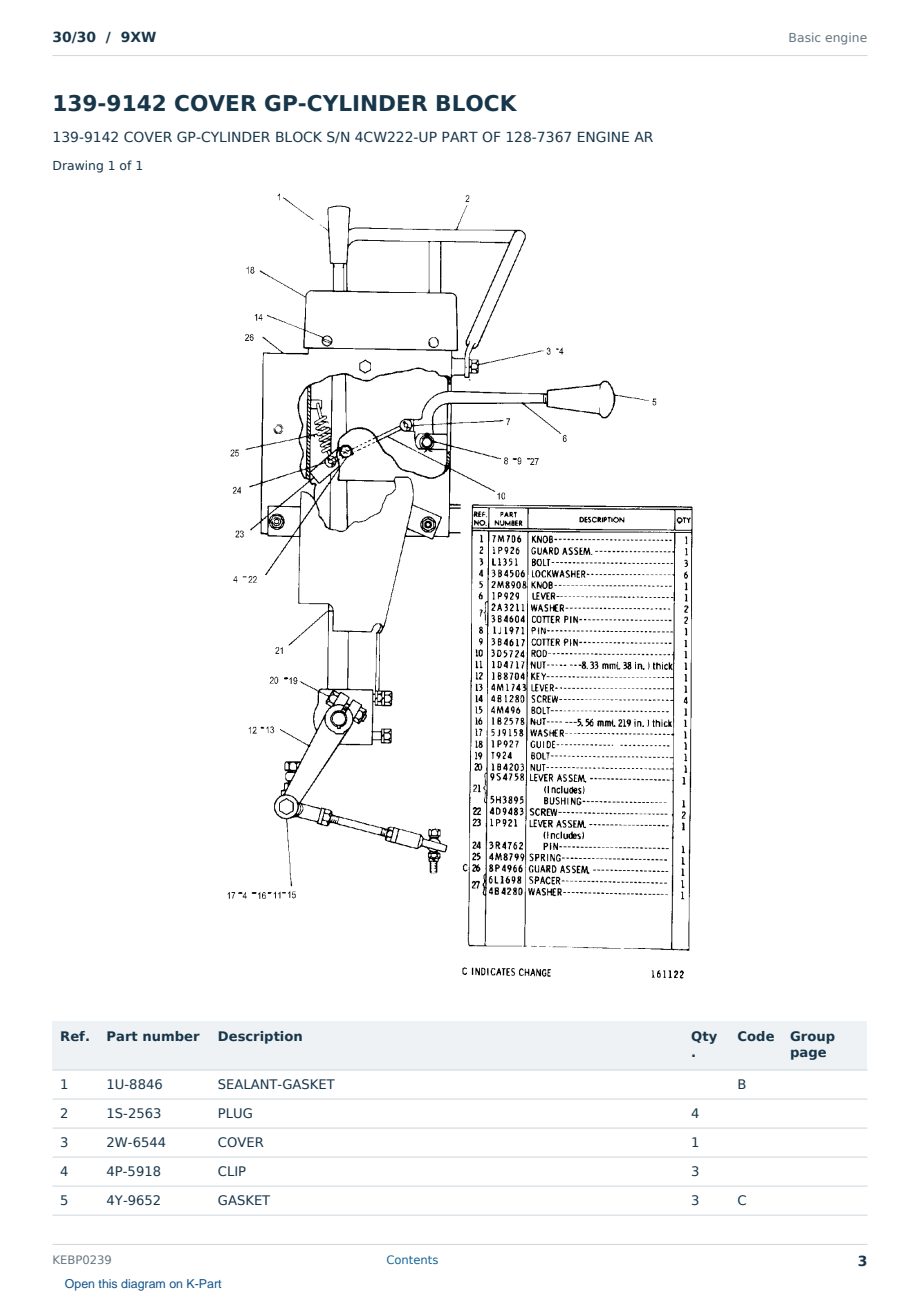 Caterpillar 30/30 S/N 9XW Partsbook KEBP0239 (English) - sample page 3 of 10 Caterpillar 30/30 S/N 9XW Partsbook KEBP0239 (English) - sample page 3 of 10