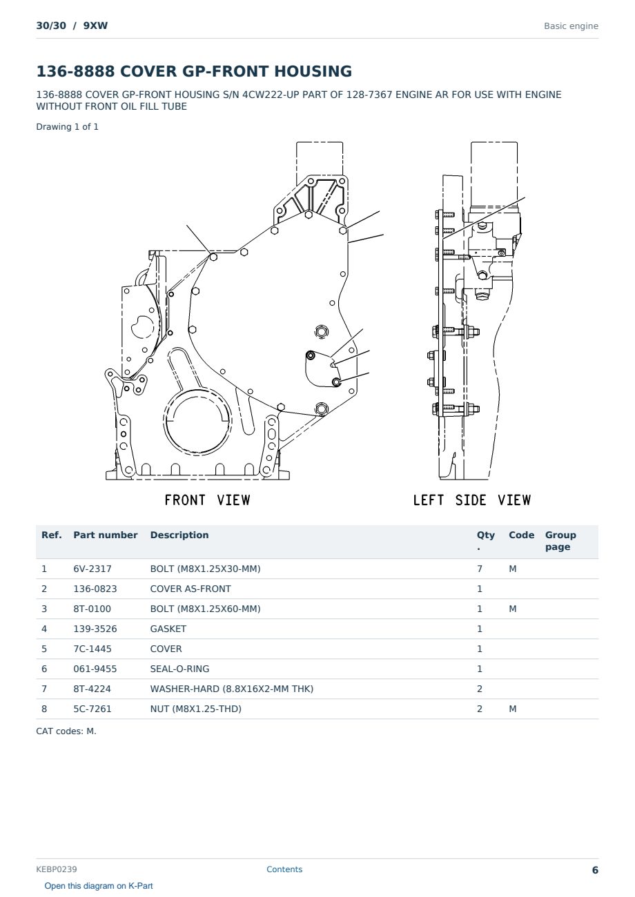 Caterpillar 30/30 S/N 9XW Partsbook KEBP0239 (English) - sample page 6 of 10 Caterpillar 30/30 S/N 9XW Partsbook KEBP0239 (English) - sample page 6 of 10