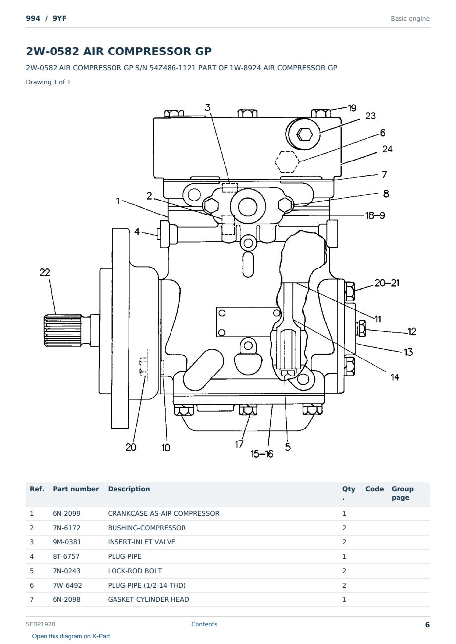 Caterpillar 994 S/N 9YF Partsbook SEBP1920 (English) - sample page 6 of 10 Caterpillar 994 S/N 9YF Partsbook SEBP1920 (English) - sample page 6 of 10
