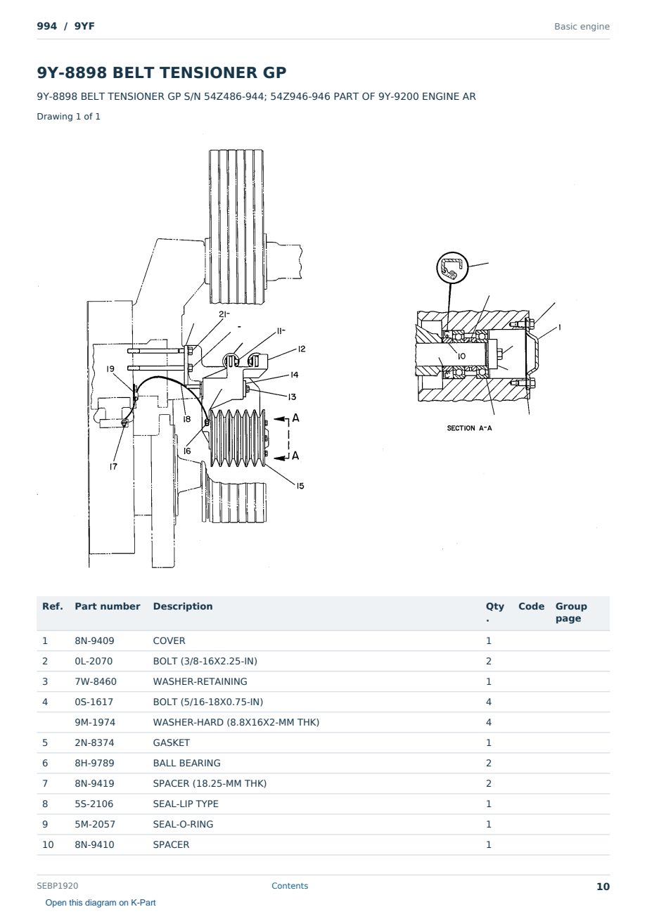 Caterpillar 994 S/N 9YF Partsbook SEBP1920 (English) - sample page 10 of 10 Caterpillar 994 S/N 9YF Partsbook SEBP1920 (English) - sample page 10 of 10