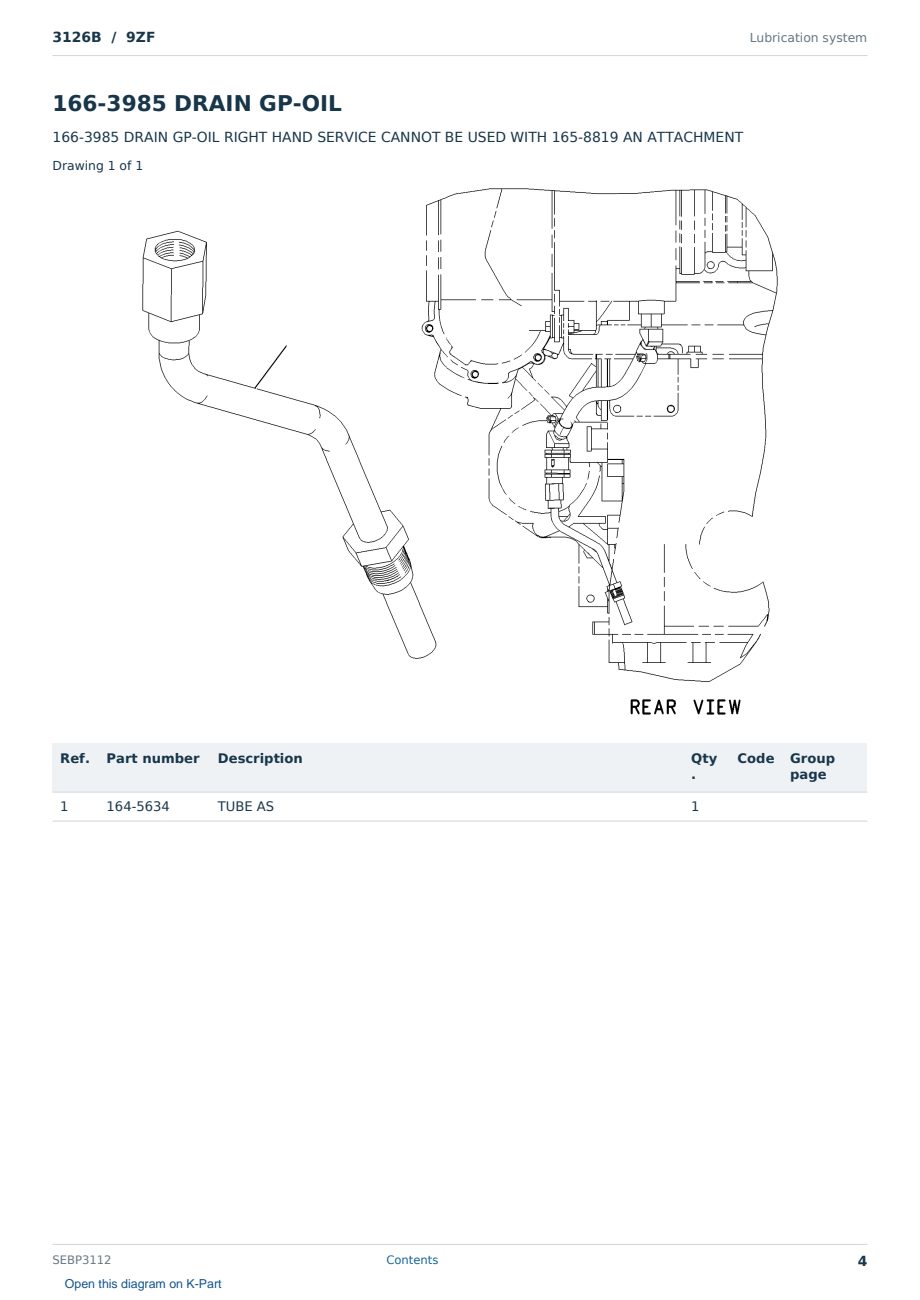 Caterpillar 3126B S/N 9ZF Partsbook SEBP3112 (English) - sample page 4 of 10 Caterpillar 3126B S/N 9ZF Partsbook SEBP3112 (English) - sample page 4 of 10