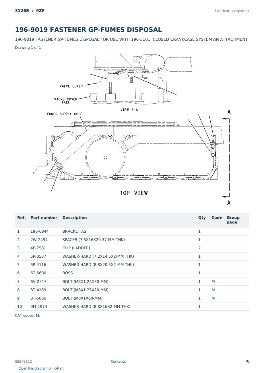 Caterpillar 3126B S/N 9ZF Partsbook SEBP3112 (English) - sample page 5 of 10 Caterpillar 3126B S/N 9ZF Partsbook SEBP3112 (English) - sample page 5 of 10