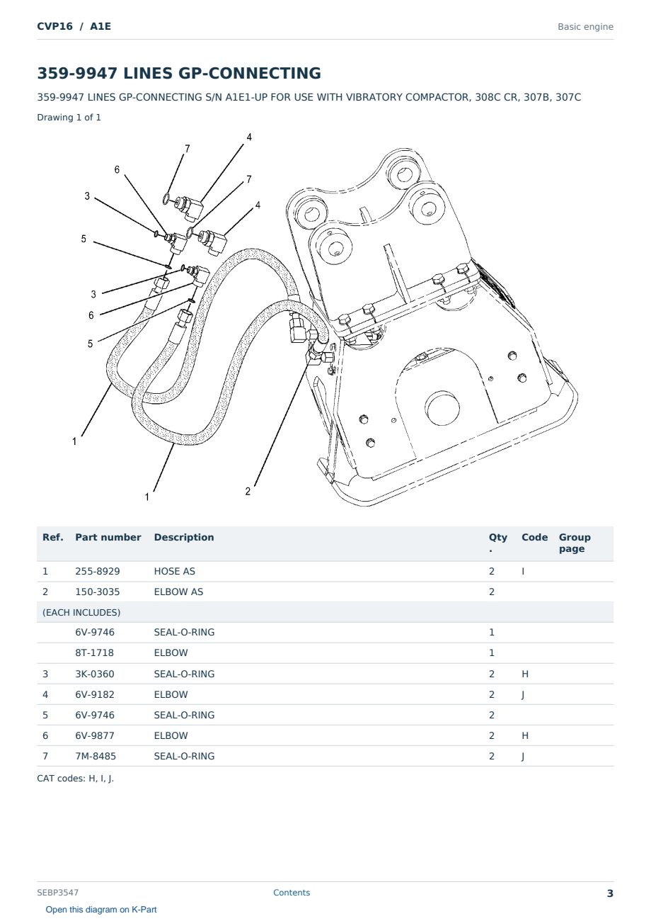 Caterpillar CVP16 S/N A1E Partsbook SEBP3547 (English) - sample page 3 of 10 Caterpillar CVP16 S/N A1E Partsbook SEBP3547 (English) - sample page 3 of 10
