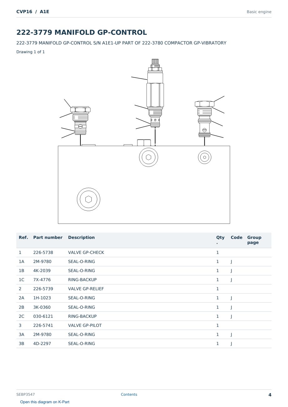 Caterpillar CVP16 S/N A1E Partsbook SEBP3547 (English) - sample page 4 of 10 Caterpillar CVP16 S/N A1E Partsbook SEBP3547 (English) - sample page 4 of 10