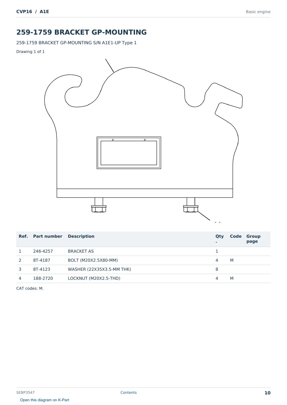 Caterpillar CVP16 S/N A1E Partsbook SEBP3547 (English) - sample page 10 of 10 Caterpillar CVP16 S/N A1E Partsbook SEBP3547 (English) - sample page 10 of 10