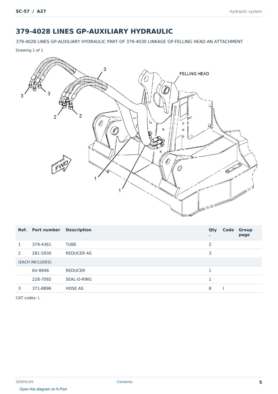 Caterpillar SC-57 S/N A27 Partsbook SEBP6185 (English) - sample page 5 of 10 Caterpillar SC-57 S/N A27 Partsbook SEBP6185 (English) - sample page 5 of 10