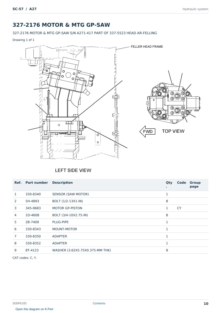 Caterpillar SC-57 S/N A27 Partsbook SEBP6185 (English) - sample page 10 of 10 Caterpillar SC-57 S/N A27 Partsbook SEBP6185 (English) - sample page 10 of 10