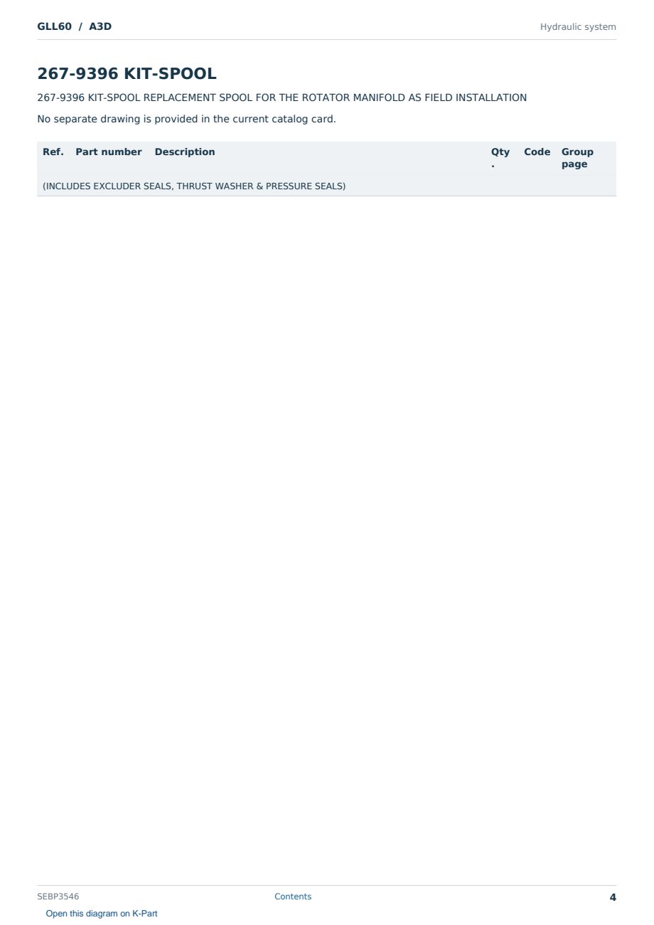 Caterpillar GLL60 S/N A3D Partsbook SEBP3546 (English) - sample page 4 of 10 Caterpillar GLL60 S/N A3D Partsbook SEBP3546 (English) - sample page 4 of 10