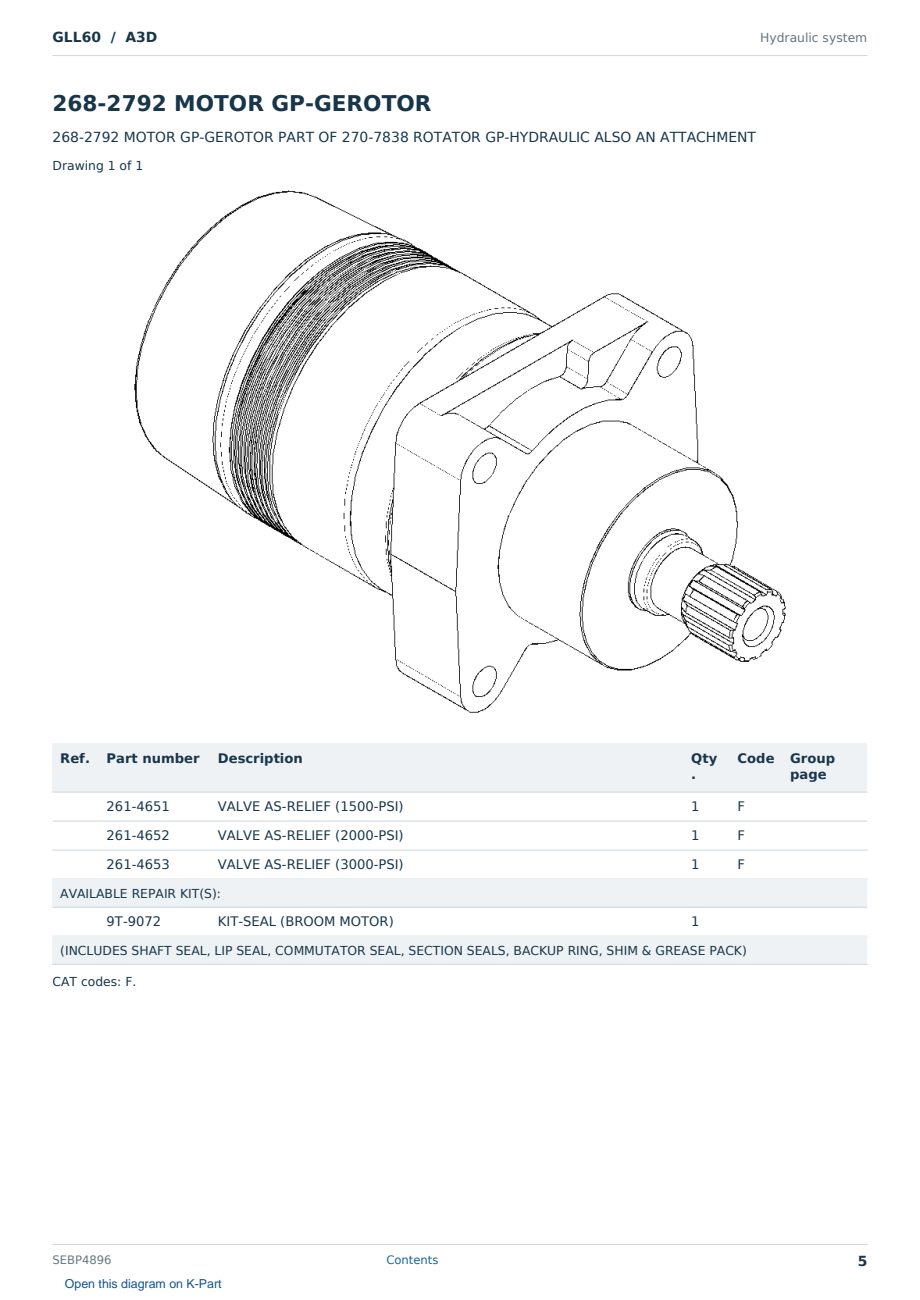 Caterpillar GLL60 S/N A3D Partsbook SEBP4896 (English) - sample page 5 of 10 Caterpillar GLL60 S/N A3D Partsbook SEBP4896 (English) - sample page 5 of 10