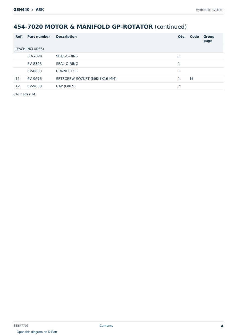 Caterpillar GSH440 S/N A3K Partsbook SEBP7703 (English) - sample page 4 of 10 Caterpillar GSH440 S/N A3K Partsbook SEBP7703 (English) - sample page 4 of 10