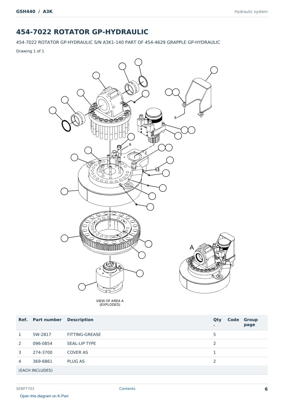 Caterpillar GSH440 S/N A3K Partsbook SEBP7703 (English) - sample page 6 of 10 Caterpillar GSH440 S/N A3K Partsbook SEBP7703 (English) - sample page 6 of 10