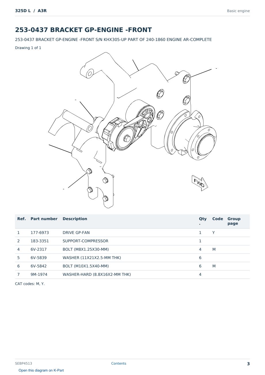 Caterpillar 325D L S/N A3R Partsbook SEBP4513 (English) - sample page 3 of 10 Caterpillar 325D L S/N A3R Partsbook SEBP4513 (English) - sample page 3 of 10