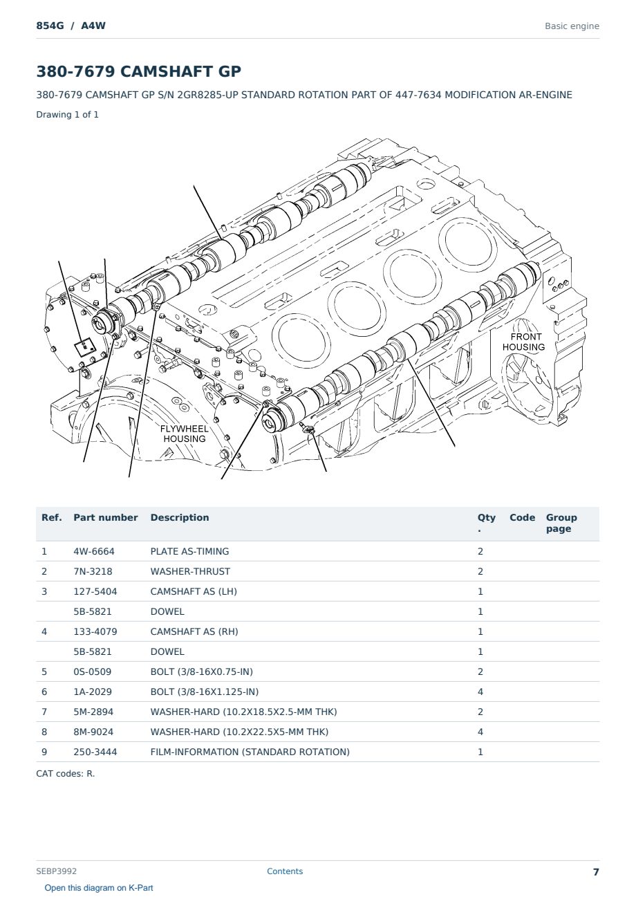 Caterpillar 854G S/N A4W Partsbook SEBP3992 (English) - sample page 7 of 10 Caterpillar 854G S/N A4W Partsbook SEBP3992 (English) - sample page 7 of 10