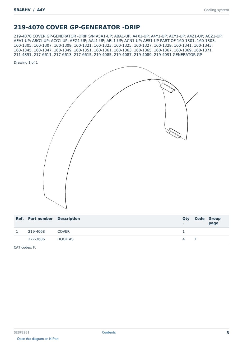 Caterpillar SR4BHV S/N A4Y Partsbook SEBP2931 (English) - sample page 3 of 10 Caterpillar SR4BHV S/N A4Y Partsbook SEBP2931 (English) - sample page 3 of 10