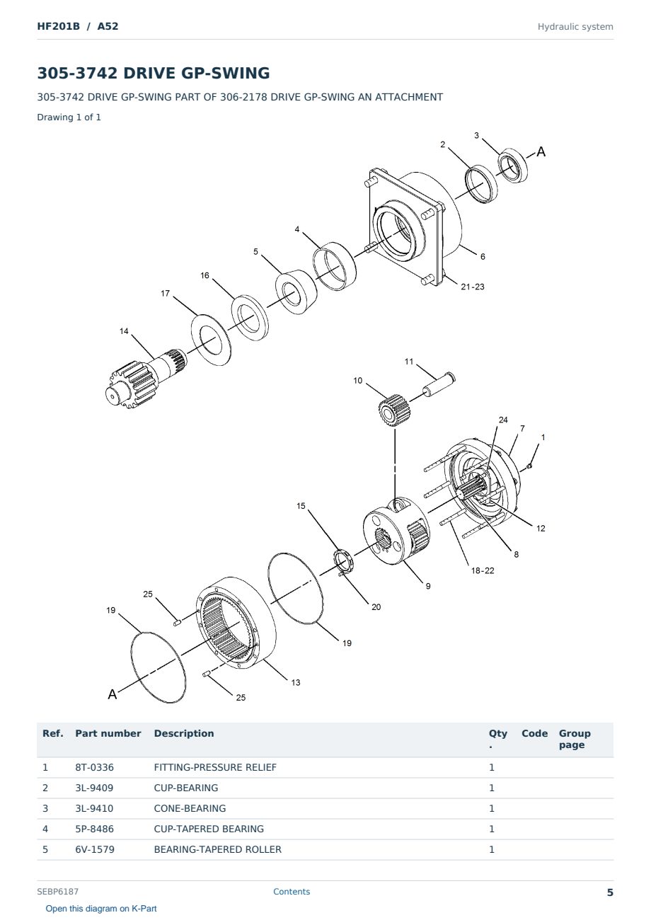 Caterpillar HF201B S/N A52 Partsbook SEBP6187 (English) - sample page 5 of 10 Caterpillar HF201B S/N A52 Partsbook SEBP6187 (English) - sample page 5 of 10