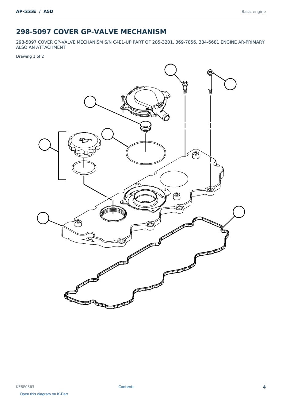Caterpillar AP-555E S/N A5D Partsbook KEBP0363 (English) - sample page 4 of 10 Caterpillar AP-555E S/N A5D Partsbook KEBP0363 (English) - sample page 4 of 10