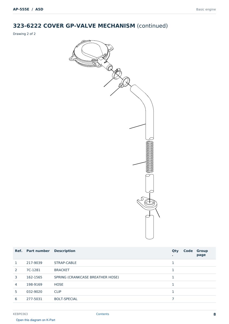 Caterpillar AP-555E S/N A5D Partsbook KEBP0363 (English) - sample page 8 of 10 Caterpillar AP-555E S/N A5D Partsbook KEBP0363 (English) - sample page 8 of 10