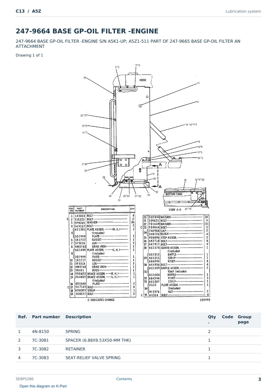 Caterpillar C13 S/N A5Z Partsbook SEBP5286 (English) - sample page 3 of 10 Caterpillar C13 S/N A5Z Partsbook SEBP5286 (English) - sample page 3 of 10
