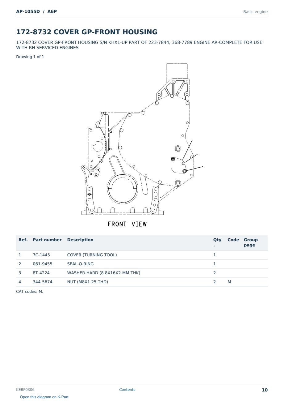Caterpillar AP-1055D S/N A6P Partsbook KEBP0306 (English) - sample page 10 of 10 Caterpillar AP-1055D S/N A6P Partsbook KEBP0306 (English) - sample page 10 of 10