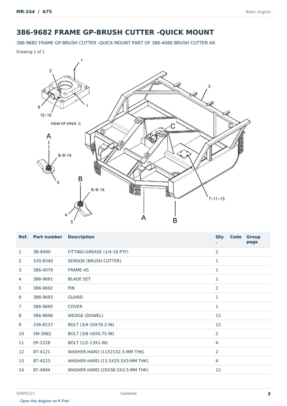 Caterpillar MR-244 S/N A75 Partsbook SEBP5121 (English) - sample page 3 of 10 Caterpillar MR-244 S/N A75 Partsbook SEBP5121 (English) - sample page 3 of 10
