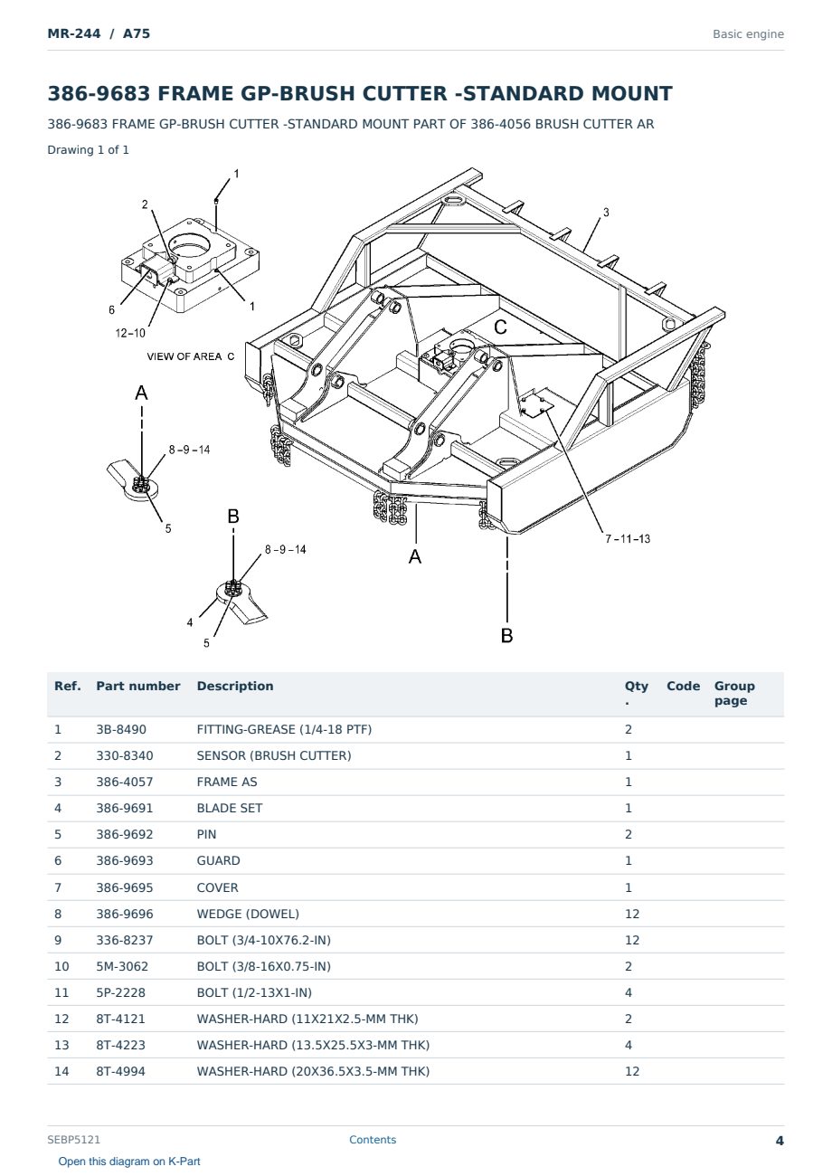 Caterpillar MR-244 S/N A75 Partsbook SEBP5121 (English) - sample page 4 of 10 Caterpillar MR-244 S/N A75 Partsbook SEBP5121 (English) - sample page 4 of 10