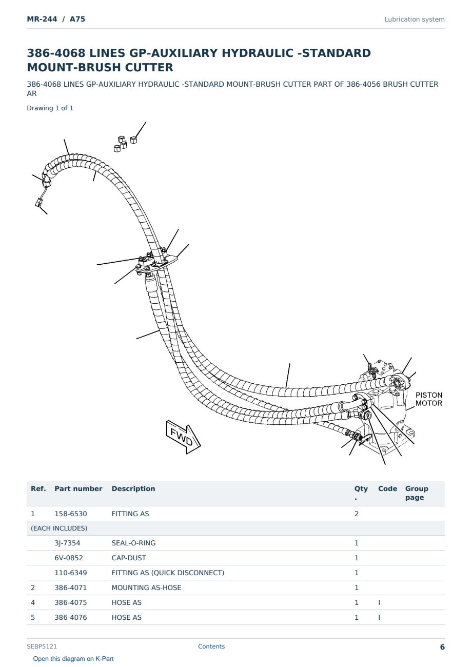 Caterpillar MR-244 S/N A75 Partsbook SEBP5121 (English) - sample page 6 of 10 Caterpillar MR-244 S/N A75 Partsbook SEBP5121 (English) - sample page 6 of 10