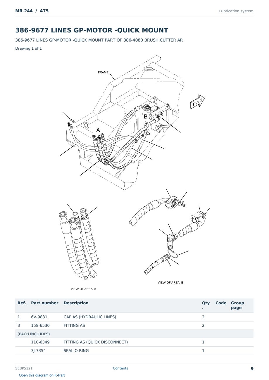 Caterpillar MR-244 S/N A75 Partsbook SEBP5121 (English) - sample page 9 of 10 Caterpillar MR-244 S/N A75 Partsbook SEBP5121 (English) - sample page 9 of 10