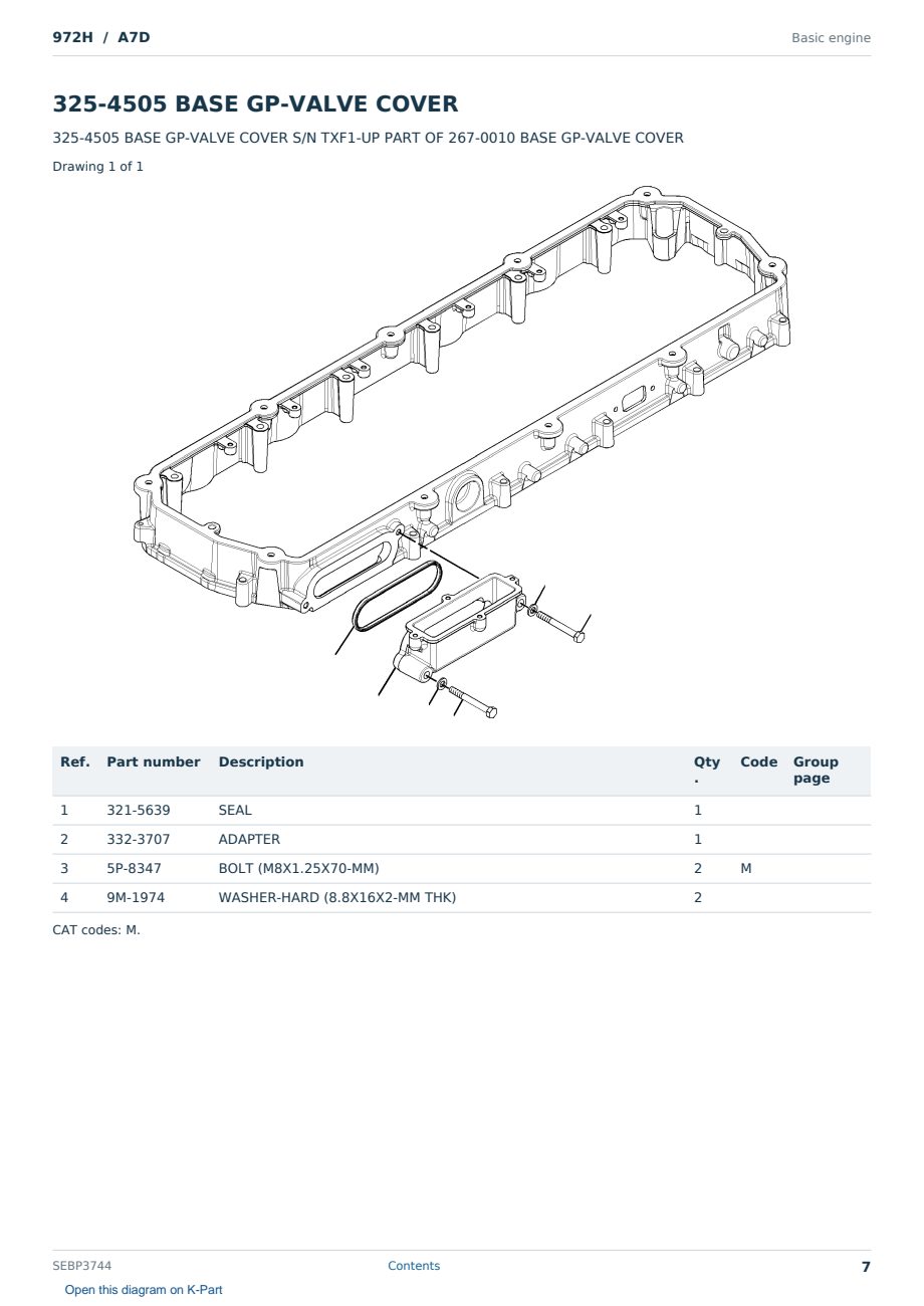 Caterpillar 972H S/N A7D Partsbook SEBP3744 (English) - sample page 7 of 10 Caterpillar 972H S/N A7D Partsbook SEBP3744 (English) - sample page 7 of 10