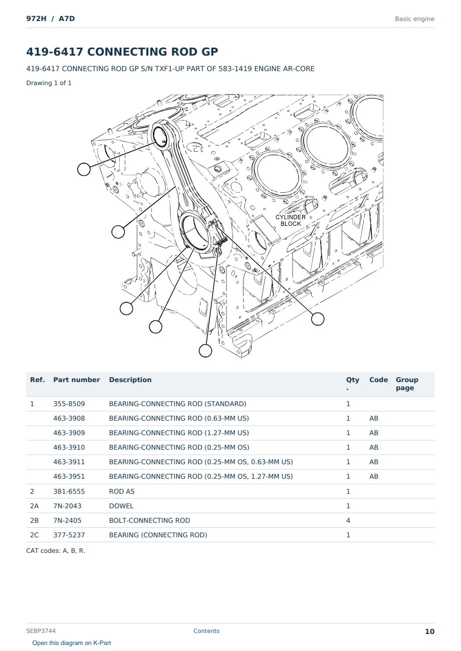 Caterpillar 972H S/N A7D Partsbook SEBP3744 (English) - sample page 10 of 10 Caterpillar 972H S/N A7D Partsbook SEBP3744 (English) - sample page 10 of 10