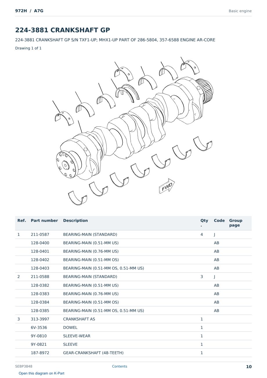 Caterpillar 972H S/N A7G Partsbook SEBP3848 (English) - sample page 10 of 10 Caterpillar 972H S/N A7G Partsbook SEBP3848 (English) - sample page 10 of 10