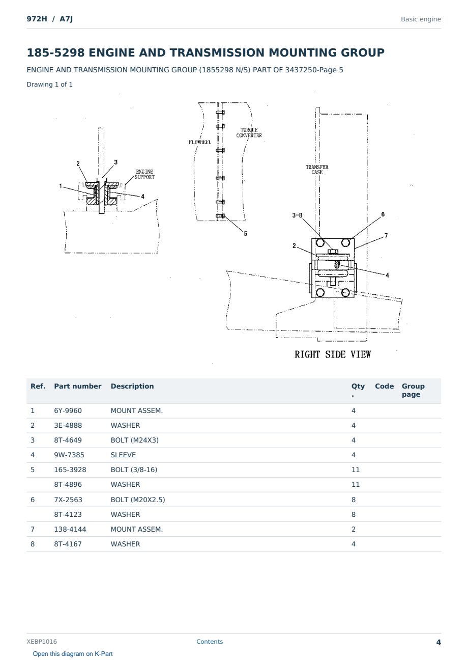 Caterpillar 972H S/N A7J Partsbook XEBP1016 (English) - sample page 4 of 10 Caterpillar 972H S/N A7J Partsbook XEBP1016 (English) - sample page 4 of 10