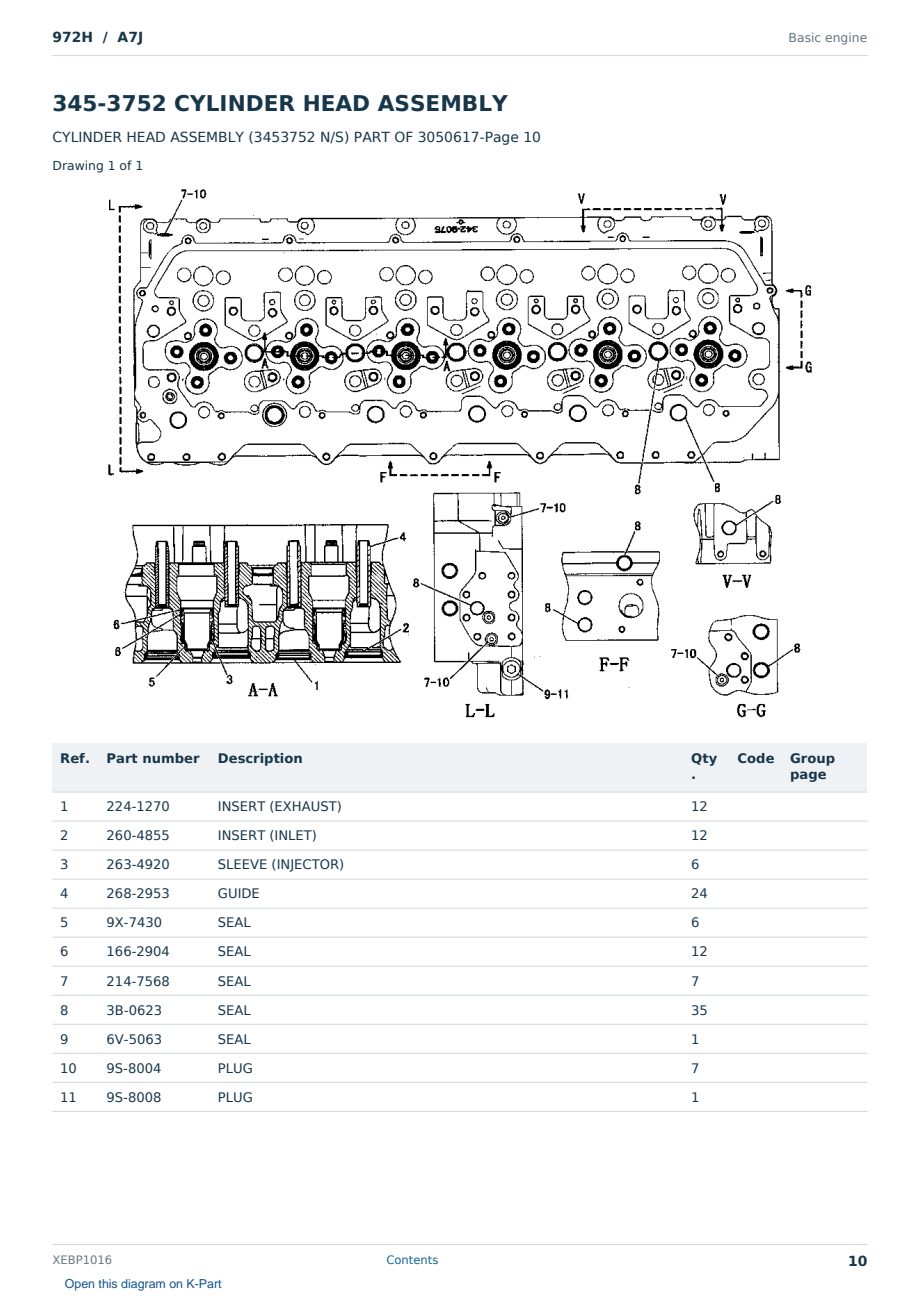 Caterpillar 972H S/N A7J Partsbook XEBP1016 (English) - sample page 10 of 10 Caterpillar 972H S/N A7J Partsbook XEBP1016 (English) - sample page 10 of 10