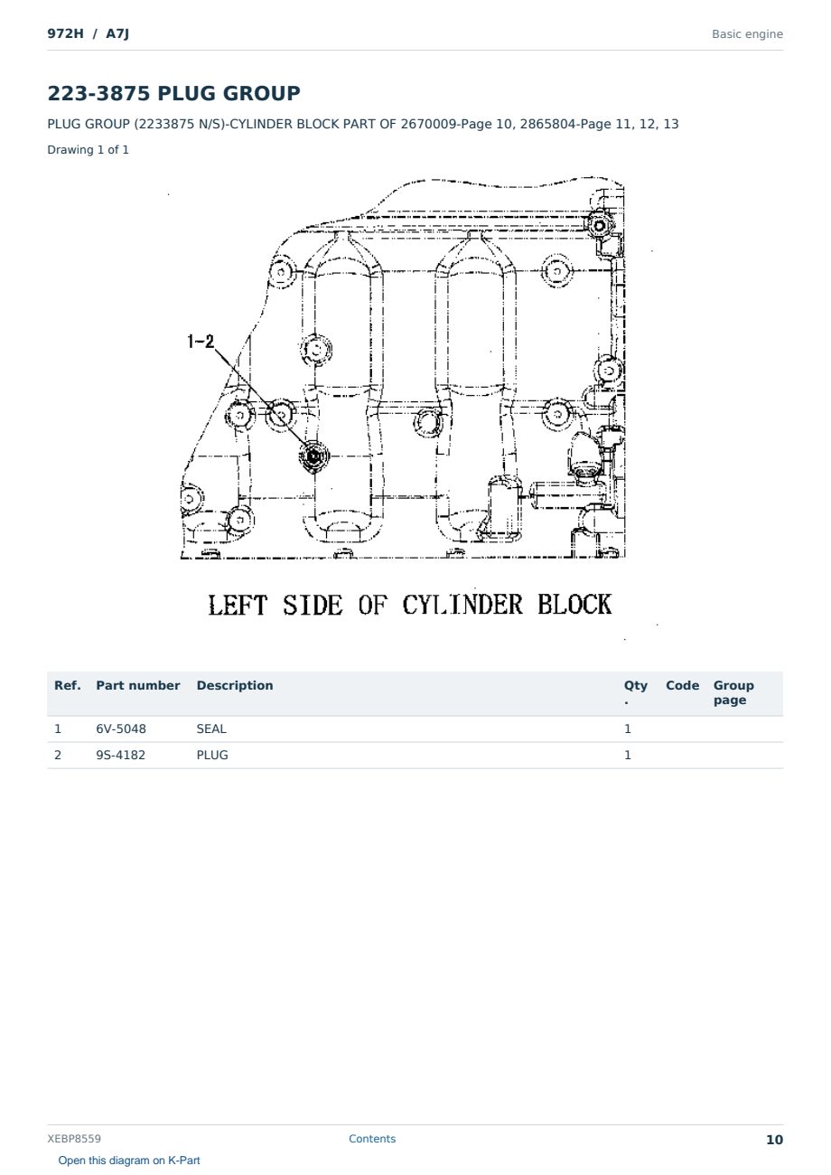 Caterpillar 972H S/N A7J Partsbook XEBP8559 (English) - sample page 10 of 10 Caterpillar 972H S/N A7J Partsbook XEBP8559 (English) - sample page 10 of 10