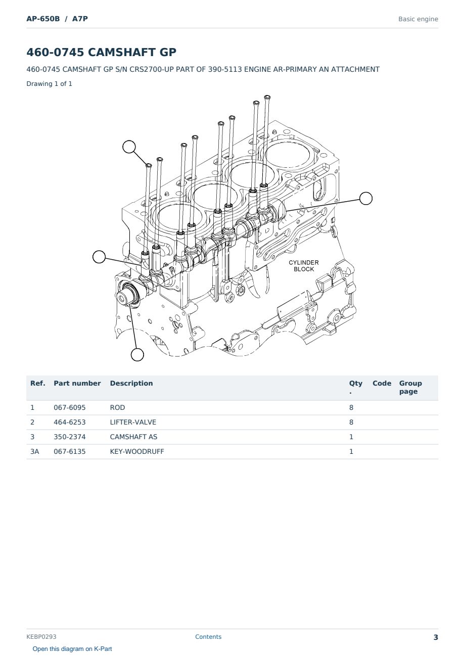 Caterpillar AP-650B S/N A7P Partsbook KEBP0293 (English) - sample page 3 of 10 Caterpillar AP-650B S/N A7P Partsbook KEBP0293 (English) - sample page 3 of 10
