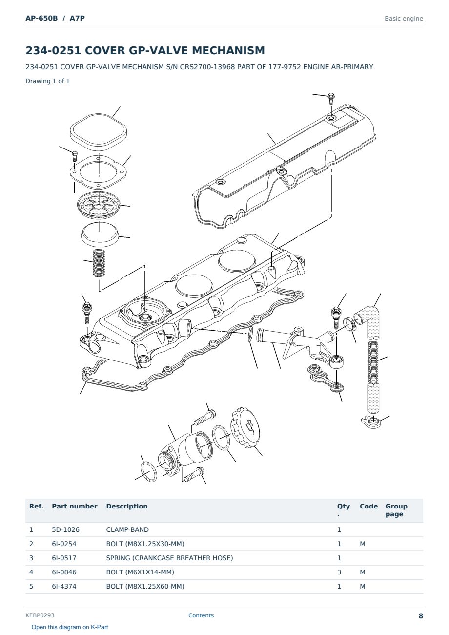 Caterpillar AP-650B S/N A7P Partsbook KEBP0293 (English) - sample page 8 of 10 Caterpillar AP-650B S/N A7P Partsbook KEBP0293 (English) - sample page 8 of 10