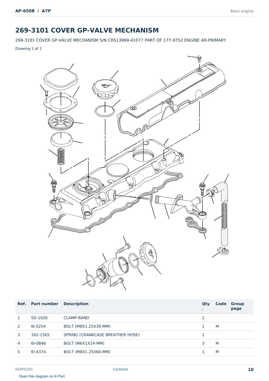 Caterpillar AP-650B S/N A7P Partsbook KEBP0293 (English) - sample page 10 of 10 Caterpillar AP-650B S/N A7P Partsbook KEBP0293 (English) - sample page 10 of 10