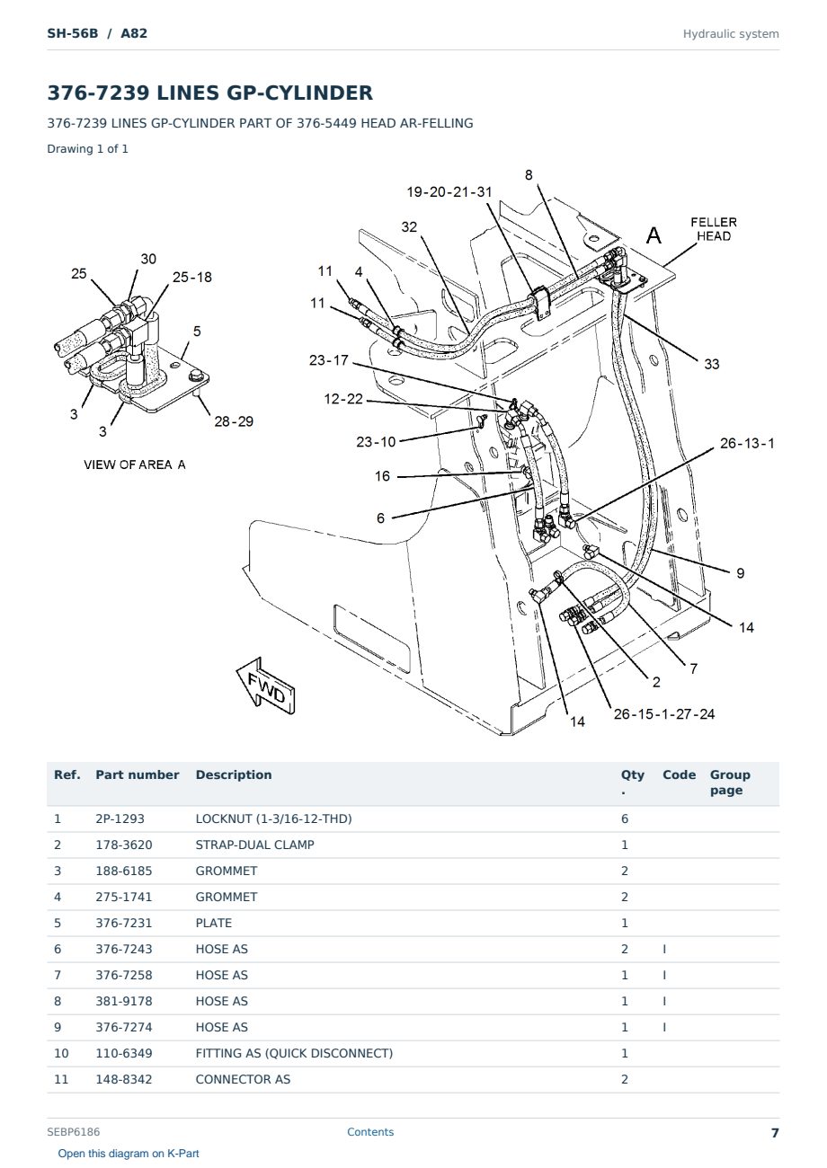 Caterpillar SH-56B S/N A82 Partsbook SEBP6186 (English) - sample page 7 of 10 Caterpillar SH-56B S/N A82 Partsbook SEBP6186 (English) - sample page 7 of 10