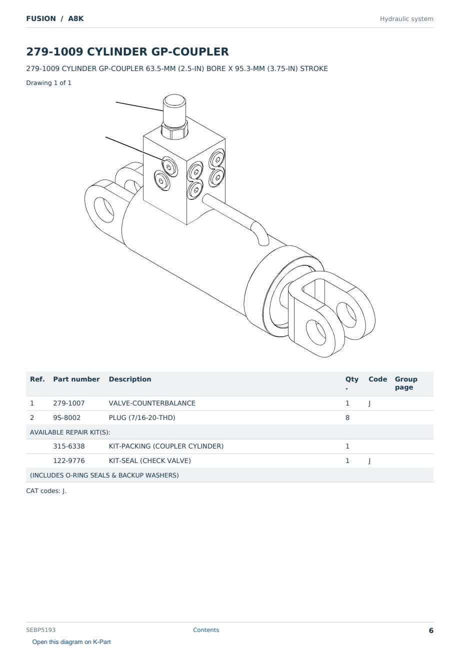 Caterpillar FUSION S/N A8K Partsbook SEBP5193 (English) - sample page 6 of 10 Caterpillar FUSION S/N A8K Partsbook SEBP5193 (English) - sample page 6 of 10