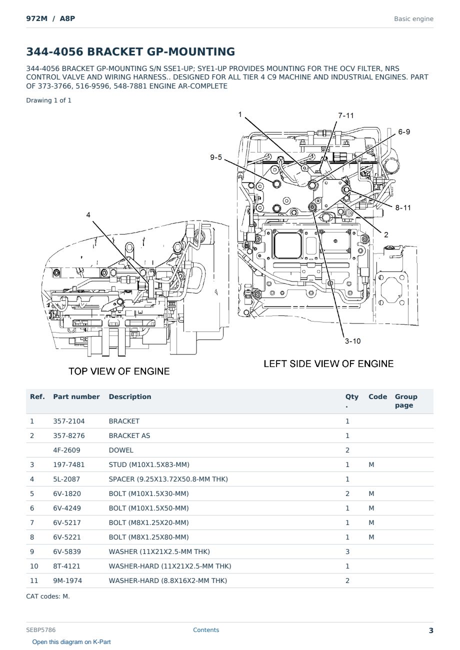 Caterpillar 972M S/N A8P Partsbook SEBP5786 (English) - sample page 3 of 10 Caterpillar 972M S/N A8P Partsbook SEBP5786 (English) - sample page 3 of 10