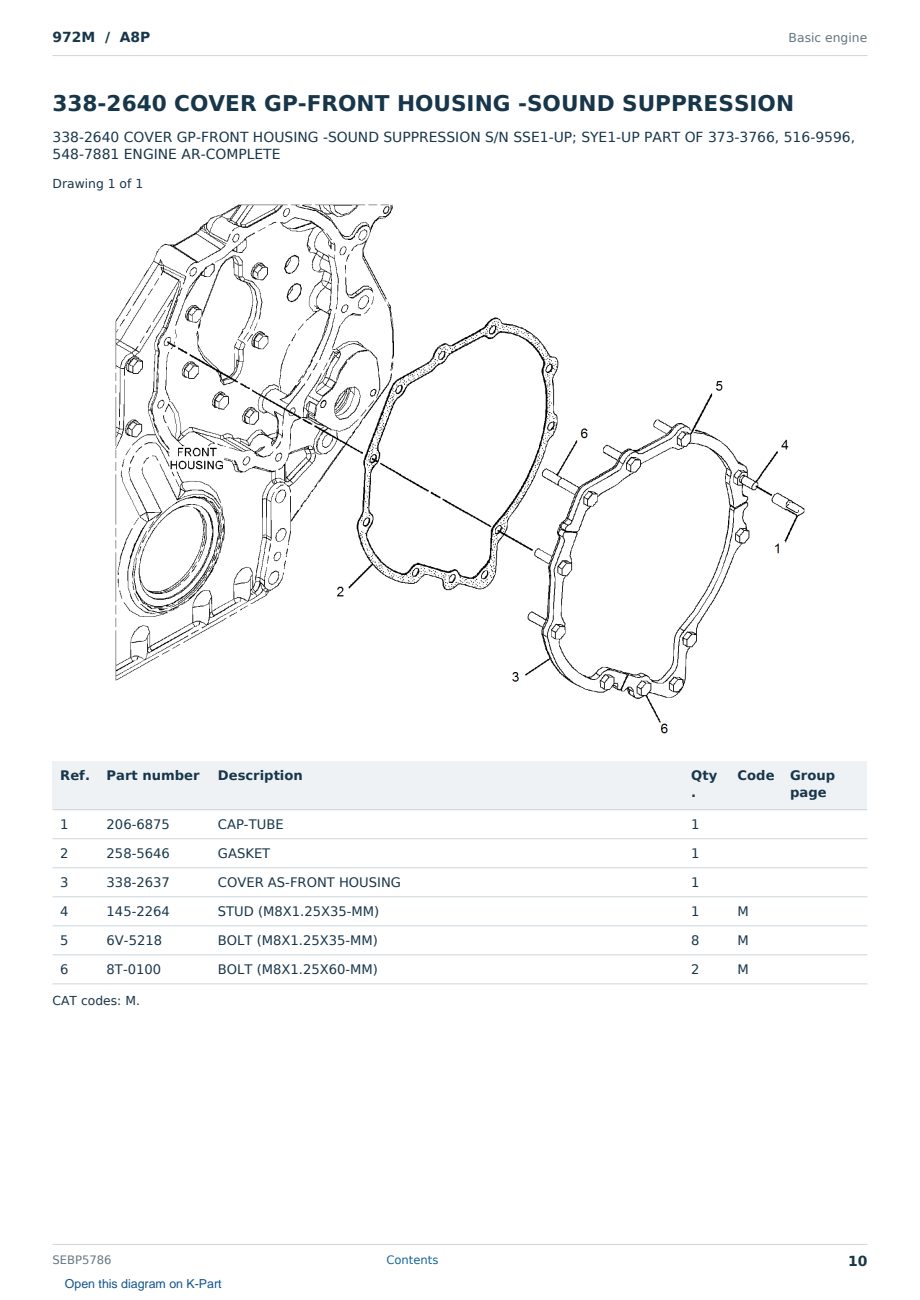 Caterpillar 972M S/N A8P Partsbook SEBP5786 (English) - sample page 10 of 10 Caterpillar 972M S/N A8P Partsbook SEBP5786 (English) - sample page 10 of 10