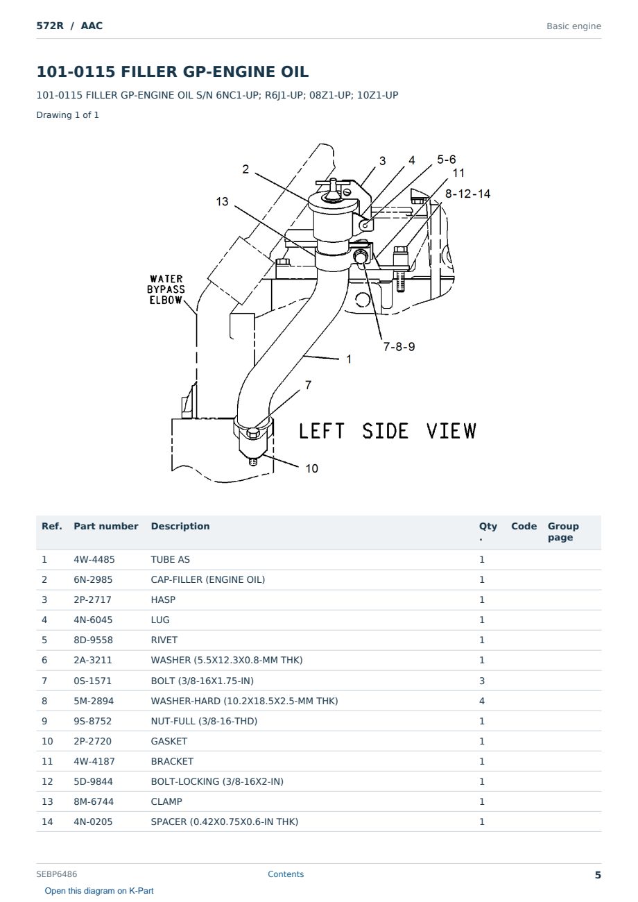 Caterpillar 572R S/N AAC Partsbook SEBP6486 (English) - sample page 5 of 10 Caterpillar 572R S/N AAC Partsbook SEBP6486 (English) - sample page 5 of 10