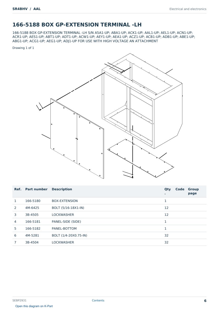 Caterpillar SR4BHV S/N AAL Partsbook SEBP2931 (English) - sample page 6 of 10 Caterpillar SR4BHV S/N AAL Partsbook SEBP2931 (English) - sample page 6 of 10