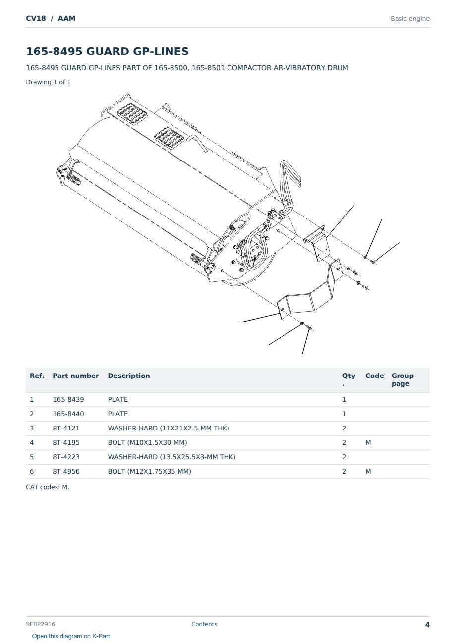Caterpillar CV18 S/N AAM Partsbook SEBP2916 (English) - sample page 4 of 10 Caterpillar CV18 S/N AAM Partsbook SEBP2916 (English) - sample page 4 of 10