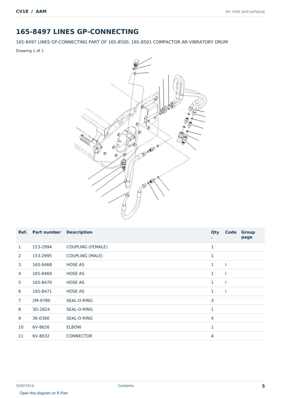 Caterpillar CV18 S/N AAM Partsbook SEBP2916 (English) - sample page 5 of 10 Caterpillar CV18 S/N AAM Partsbook SEBP2916 (English) - sample page 5 of 10