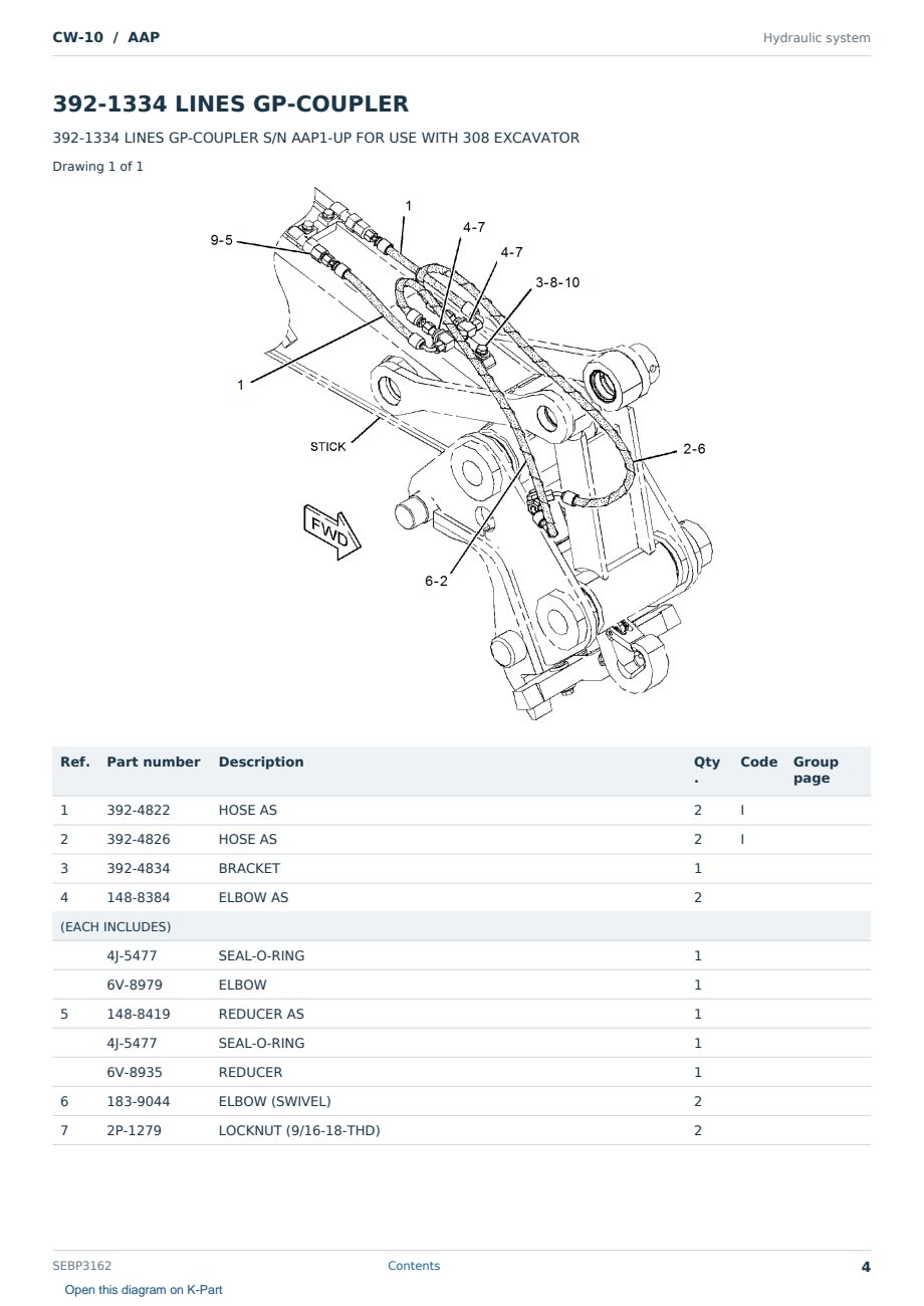 Caterpillar CW-10 S/N AAP Partsbook SEBP3162 (English) - sample page 4 of 10 Caterpillar CW-10 S/N AAP Partsbook SEBP3162 (English) - sample page 4 of 10